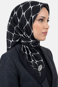 Yasemin Desenli Flamlı Dimi Eşarp 6535-3