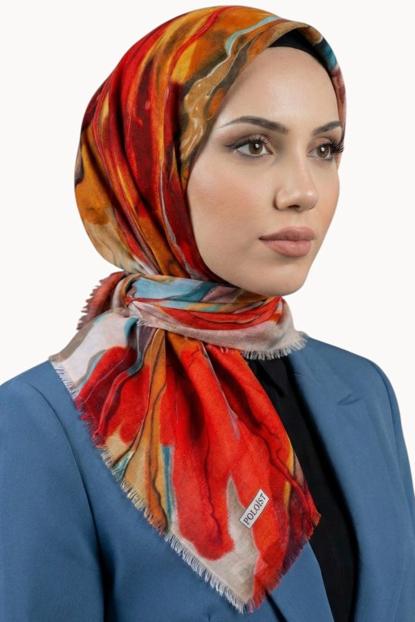 Desenlı Flamlı Eşarp 6516-14