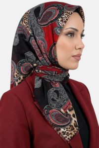 Yasemin Desenli Flamlı Dimi Eşarp 6538-10