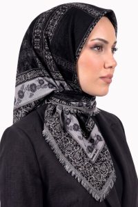 Yasemin Desenli Flamlı Dimi Eşarp 6532-1