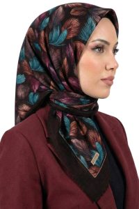Soft İpek Desenli Flamlı Eşarp 6530-9