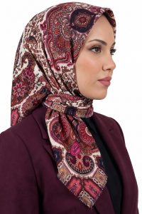 Yasemin Desenli Flamlı Dimi Eşarp 6537-17
