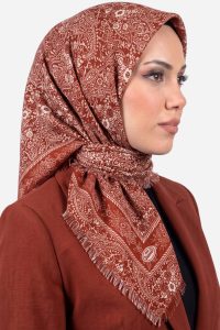 Yasemin Desenli Flamlı Dimi Eşarp 6536-5