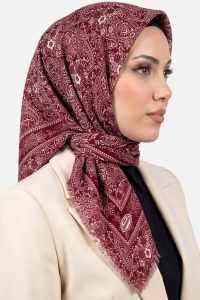 Yasemin Desenli Flamlı Dimi Eşarp 6536-6
