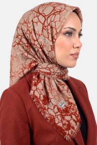 Yasemin Desenli Flamlı Dimi Eşarp 6534-14