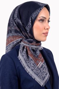 Yasemin Desenli Flamlı Dimi Eşarp 6532-3