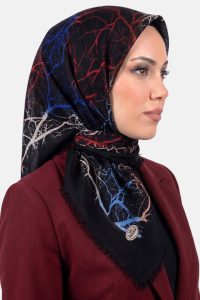 Yasemin Desenli Flamlı Dimi Eşarp 6533-8