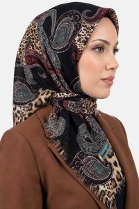 Yasemin Desenli Flamlı Dimi Eşarp 6538-6