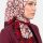 Yasemin Desenli Flamlı Dimi Eşarp 6534-8