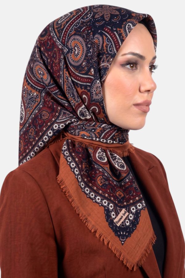 Desenli Flamlı Eşarp 6519-2