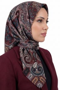 Yasemin Desenli Flamlı Dimi Eşarp 6537-8