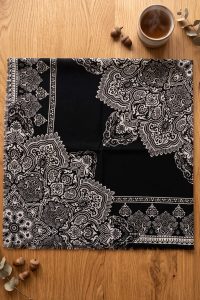 Yasemin  Desenli Flamlı Dimi Eşarp 6540-12