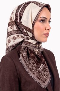 Yasemin Desenli Flamlı Dimi Eşarp 6532-30