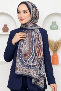 Ebruli Organik Pamuk Soft Şal 6045-15