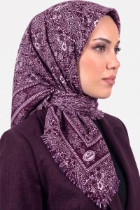 Yasemin Desenli Flamlı Dimi Eşarp 6536-11