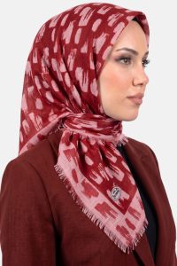 Yasemin Desenli Flamlı Dimi Eşarp 6531-14