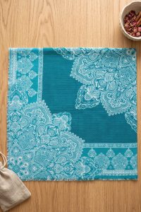 Yasemin  Desenli Flamlı Dimi Eşarp 6540-3