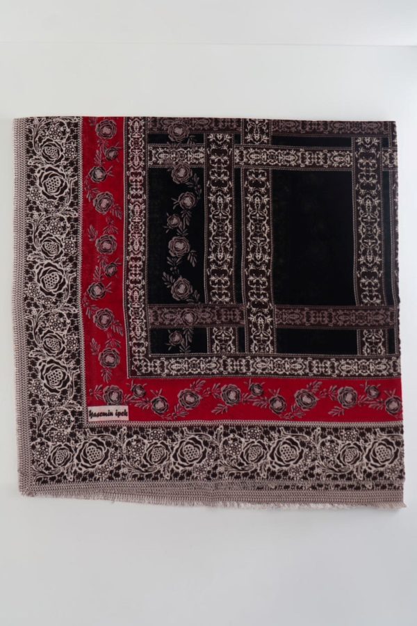 Yasemin Desenli Flamlı Dimi Eşarp 6532-6