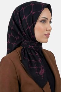 Yasemin Desenli Flamlı Dimi Eşarp 6535-15