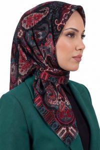 Yasemin Desenli Flamlı Dimi Eşarp 6537-6