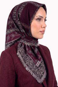 Yasemin Desenli Flamlı Dimi Eşarp 6532-20
