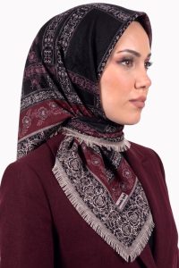 Yasemin Desenli Flamlı Dimi Eşarp 6532-21