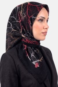 Yasemin Desenli Flamlı Dimi Eşarp 6533-15