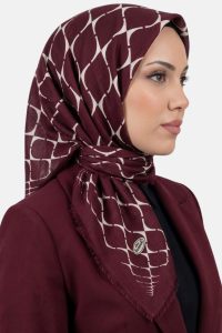 Yasemin Desenli Flamlı Dimi Eşarp 6535-8