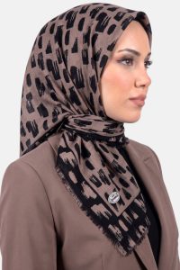 Yasemin Desenli Flamlı Dimi Eşarp 6531-19