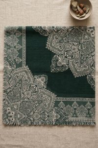Yasemin  Desenli Flamlı Dimi Eşarp 6540-13