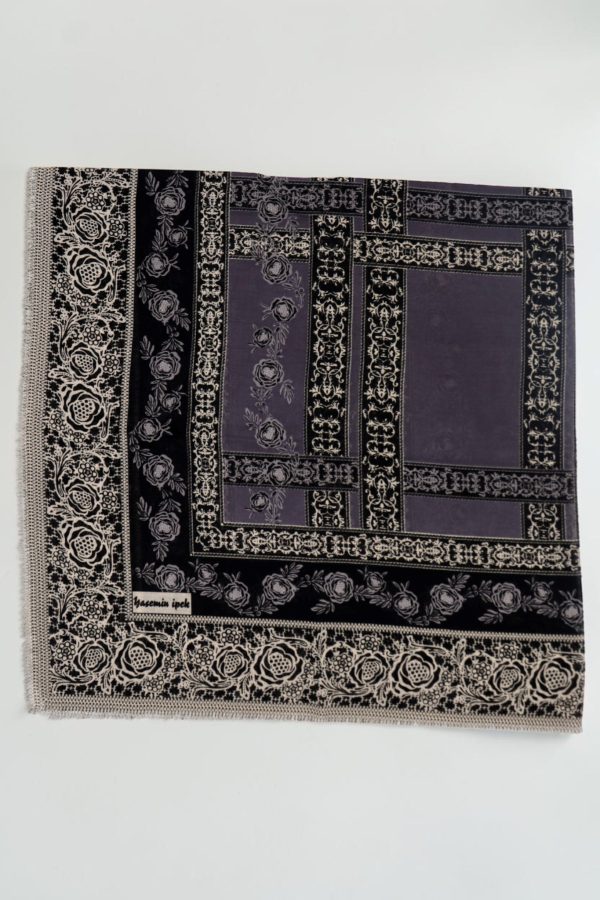 Yasemin Desenli Flamlı Dimi Eşarp 6532-11