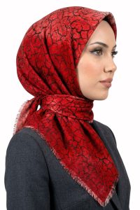Desenli Flamlı Eşarp 6517-14