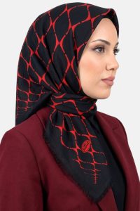 Yasemin Desenli Flamlı Dimi Eşarp 6535-9