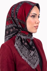 Yasemin Desenli Flamlı Dimi Eşarp 6532-25