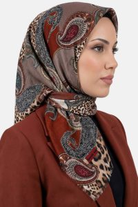 Yasemin Desenli Flamlı Dimi Eşarp 6538-5