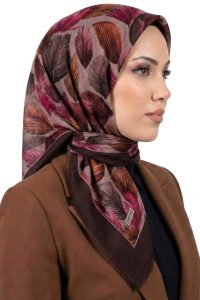 Soft İpek Desenli Flamlı Eşarp 6530-4