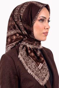 Yasemin Desenli Flamlı Dimi Eşarp 6532-14