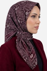 Yasemin Desenli Flamlı Dimi Eşarp 6536-4