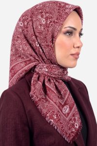 Yasemin Desenli Flamlı Dimi Eşarp 6536-18