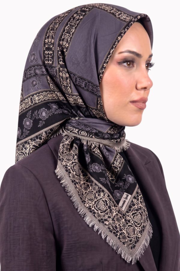 Yasemin Desenli Flamlı Dimi Eşarp 6532-11