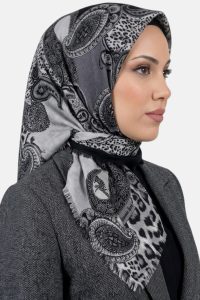 Yasemin Desenli Flamlı Dimi Eşarp 6538-15