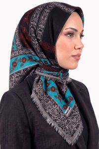 Yasemin Desenli Flamlı Dimi Eşarp 6532-19
