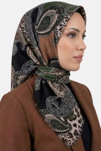 Yasemin Desenli Flamlı Dimi Eşarp 6538-17
