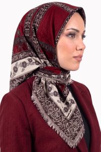 Yasemin Desenli Flamlı Dimi Eşarp 6532-23