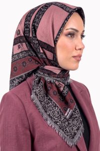 Yasemin Desenli Flamlı Dimi Eşarp 6532-8