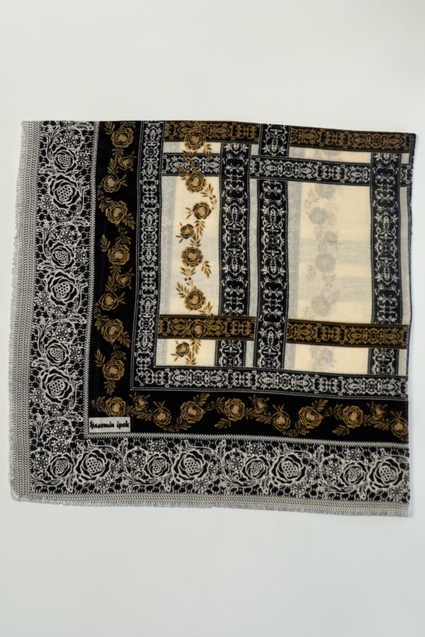 Yasemin Desenli Flamlı Dimi Eşarp 6532-10