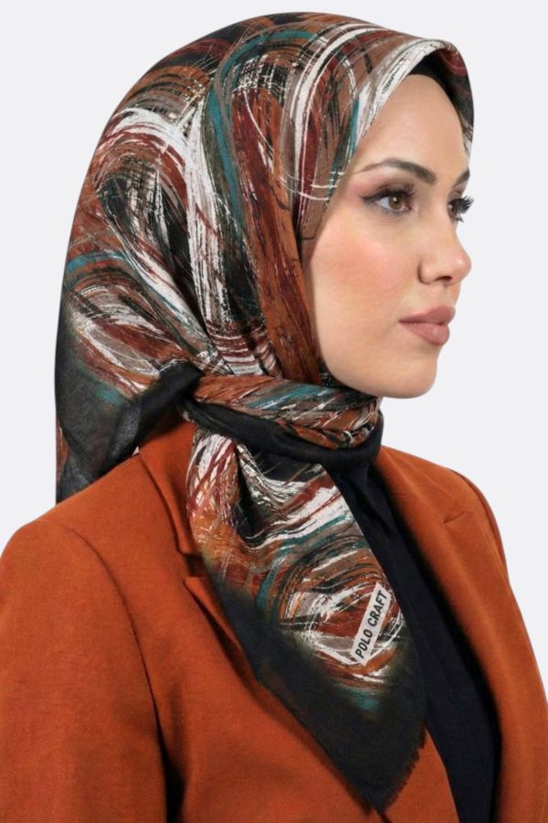 9fc083036db84babac0f84a68838b59b.jpg Polocraft Desenli Flamlı Eşarp 6527-7