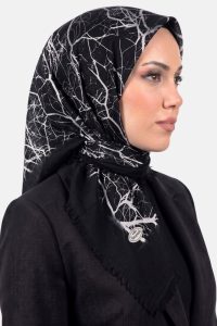 Yasemin Desenli Flamlı Dimi Eşarp 6533-10