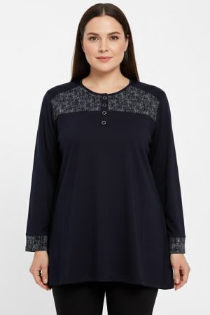 Edalı 204 Düğmeli Penye Bluz  5004-5
