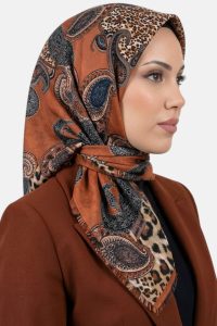 Yasemin Desenli Flamlı Dimi Eşarp 6538-14